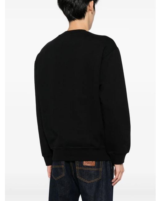A.P.C. Black Devoré Effect Logo-Print Round Neck Sweatshirt for men