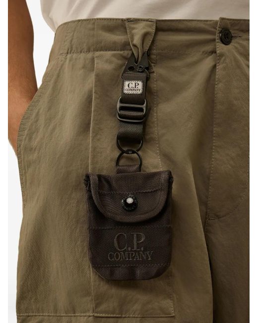 C P Company Black Button-Fastening Keyring for men