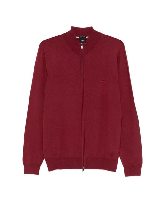 Boss Effen Vest in het Red voor heren