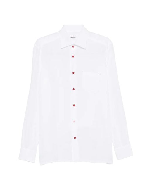 Kiton White Button-Up Shirt for men