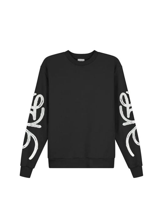 Arte' Black Graphic-Print Sweatshirt for men