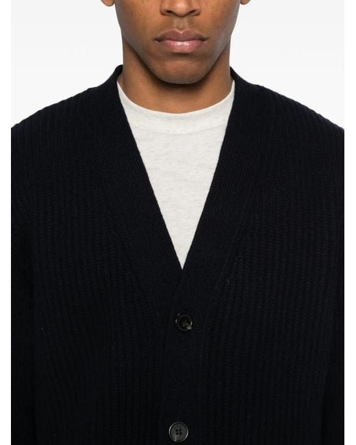 A.P.C. Blue Buttoned V-Neck Cardigan