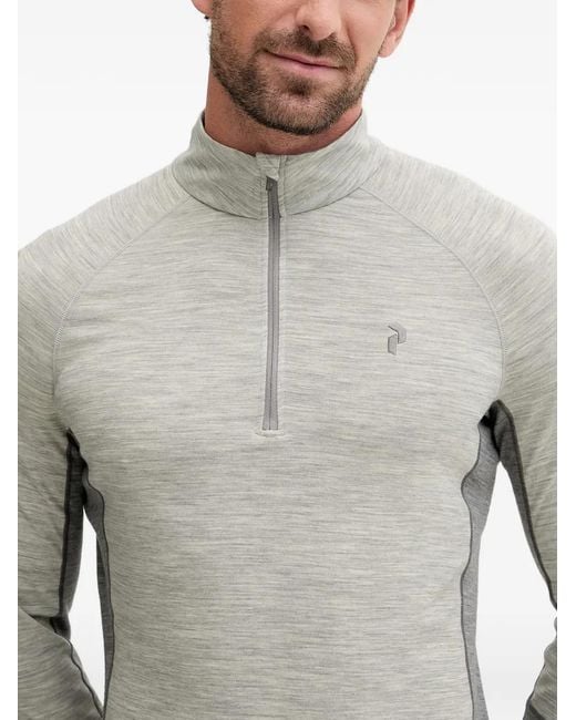 Top Con Mezza Zip di Peak Performance in Gray da Uomo