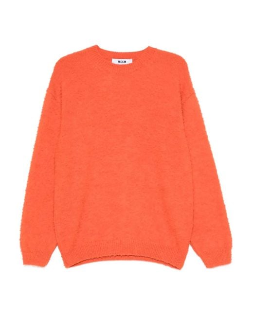 Pull À Col Rond MSGM pour homme en coloris Orange