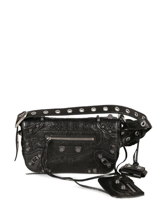 Balenciaga Black Arena Textured-Leather Shoulder Bag for men