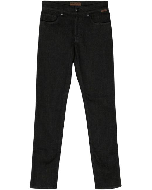 メンズ Corneliani Mid-rise Slim-fit Jeans Black