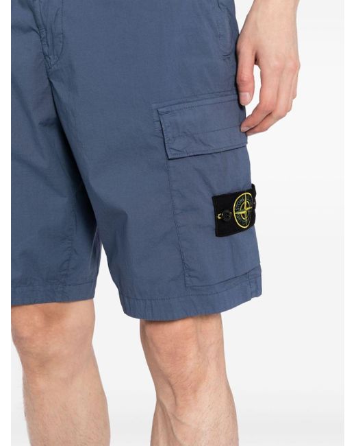 Stone Island Cargo-Shorts mit Kompass-Patch in Blue für Herren