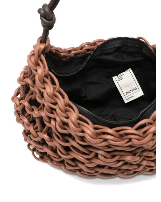 Alienina Brown Aurora Woven Shoulder Bag