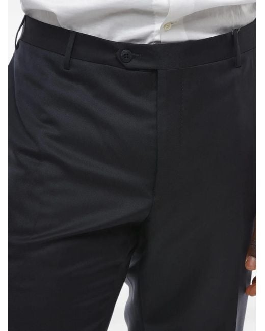 Corneliani Black Academy Virgin-Wool Trousers for men