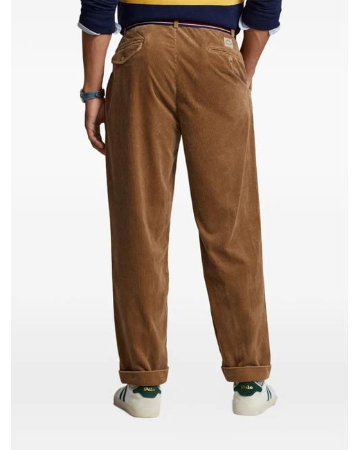 Polo Ralph Lauren Brown Pleated Corduroy Trousers