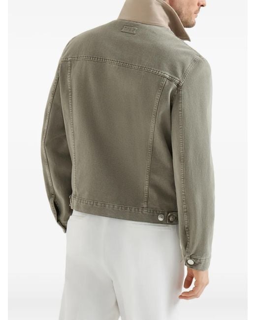 Brunello Cucinelli Gray Garment-Dyed Outerwear Jacket for men