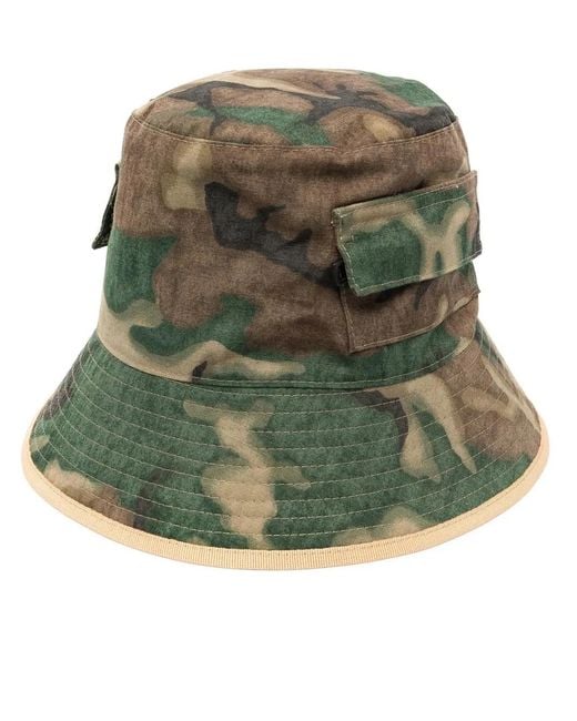 DSquared² Green Camouflage-Print Bucket Hat for men