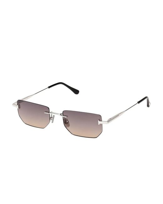 Tom Ford Gray Ethan Rimless Geometric-Frame Sunglasses