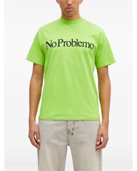 No Problemo Green Logo-Print T-Shirt