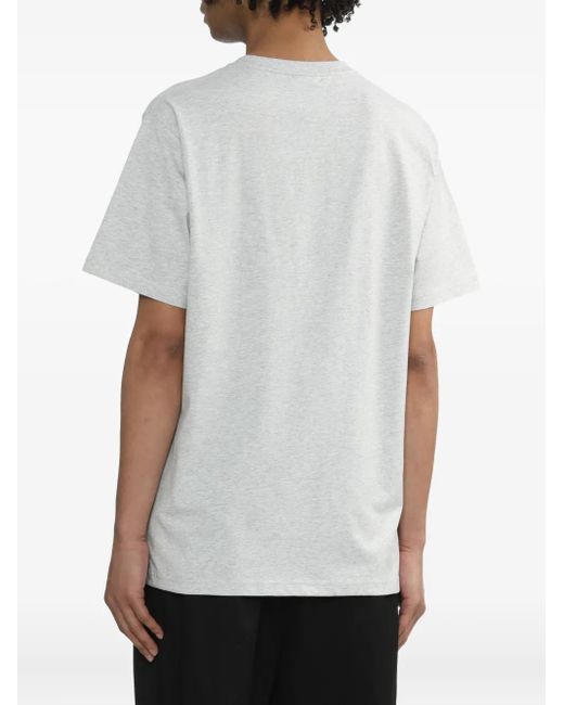 KTZ Gray Logo-Patch Cotton T-Shirt for men