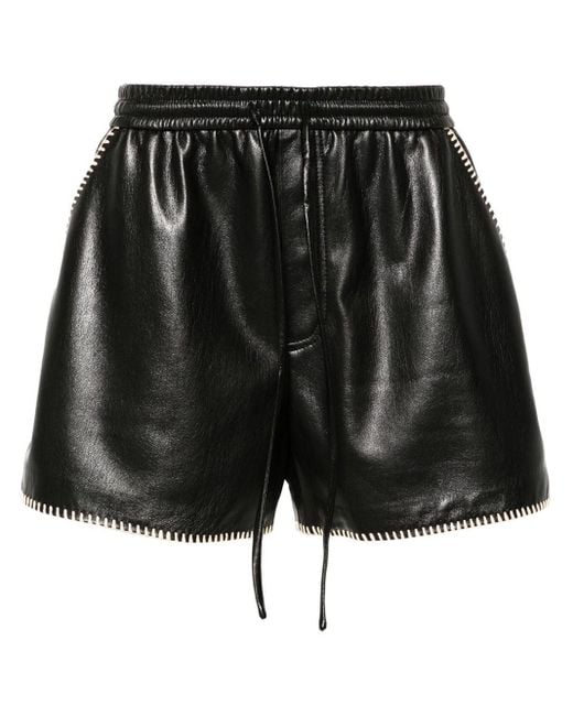 Nanushka Okobor Shorts aus Faux-Leder in Black für Herren