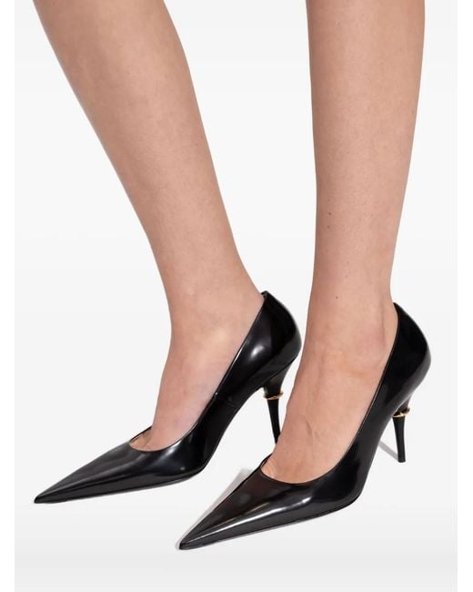 Balenciaga Black Pointed Toe Ring Heel Pumps