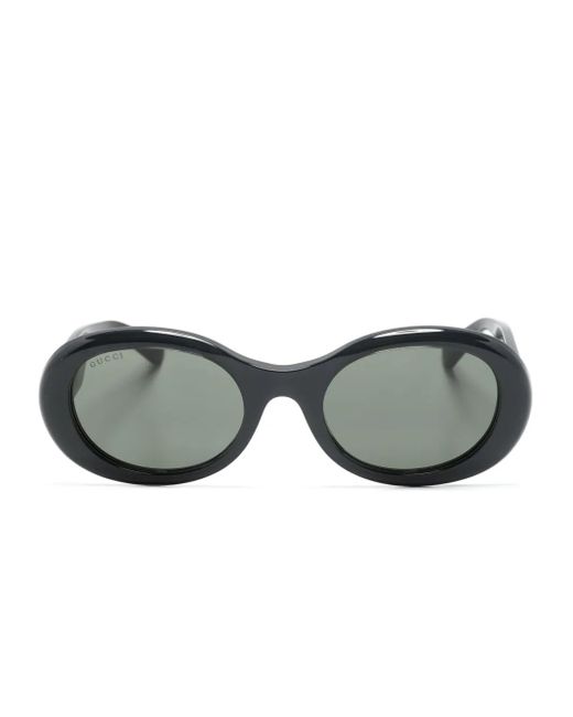 Gucci Gray Oval-Frame Sunglasses