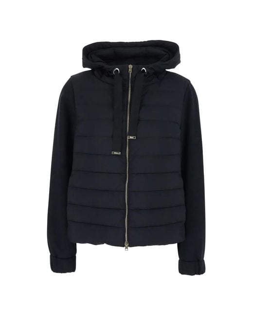 Herno Blue Hooded Padded Coat