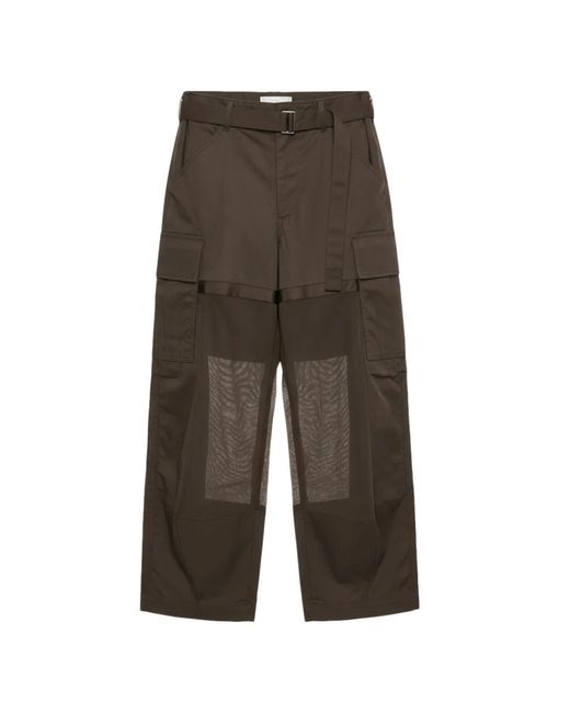 Sacai Brown Straight Trousers for men