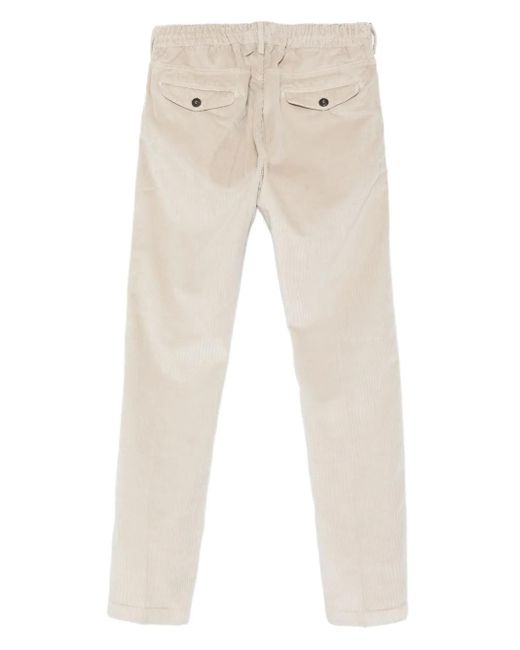 Eleventy Natural Drawstring Corduroy Trousers for men