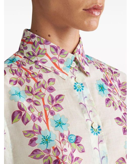 Camisa con estampado floral Etro de color White
