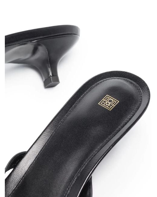 Totême White The Flip-flop Heel Leather Sandals