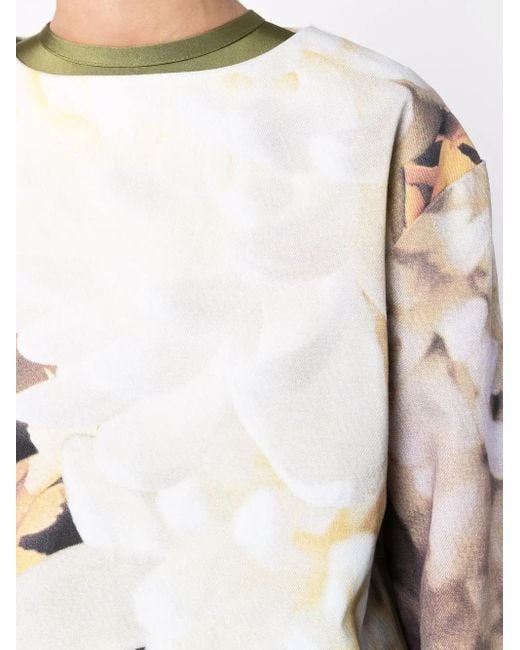 Atu Body Couture Natural Floral-Print Crew Neck Sweatshirt