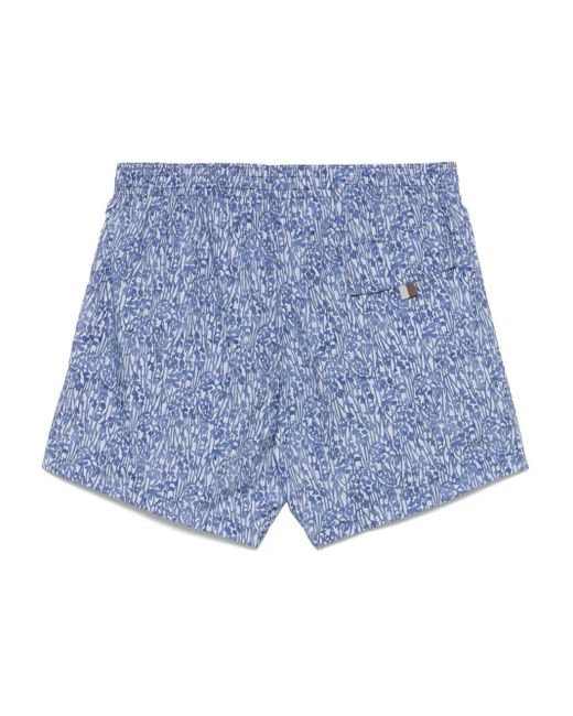 Bañador Estampado Canali de hombre de color Blue
