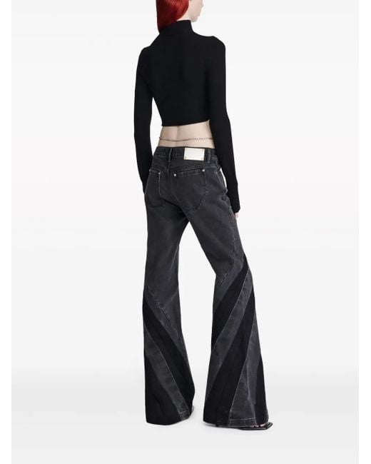 Dion Lee Black Darted Bootcut Jeans