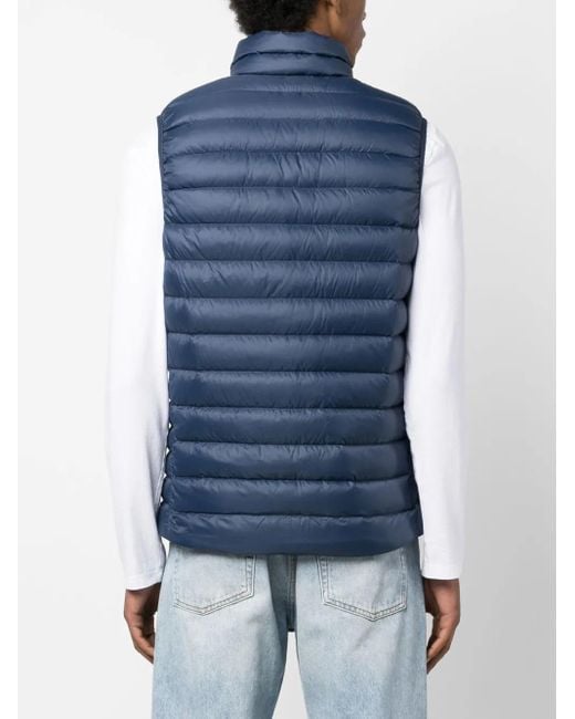 Patagonia Blue Logo-Patch Feather-Down Gilet for men