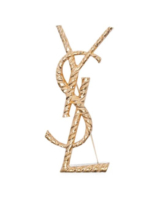 Saint Laurent Metallic Cassandre Brooch