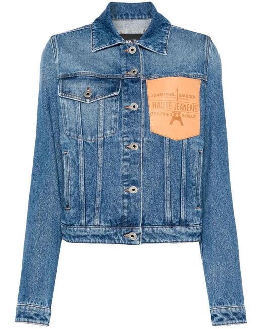 Jean Paul Gaultier Blue Logo-Debossed Jacket