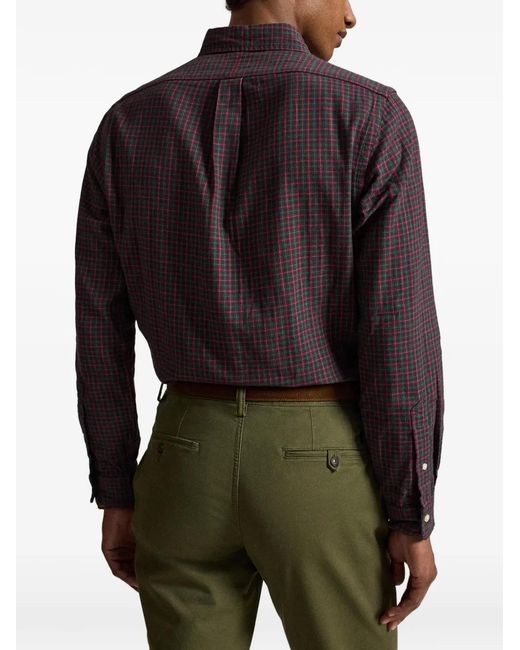 Polo Ralph Lauren Purple Check-Pattern Button-Down Shirt for men