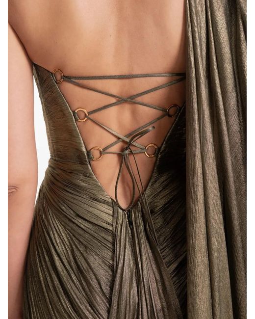 Maria Lucia Hohan Natural Yasmine One-Shoulder Midi Dress