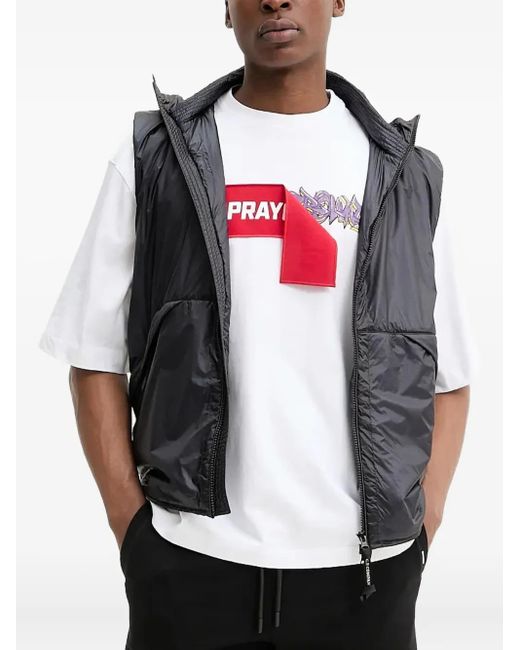Sprayground Black Logo-Appliqué Crew-Neck T-Shirt for men