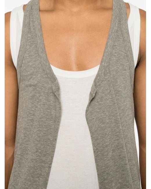 Rick Owens Gray Gilet Long À Design Ouvert for men