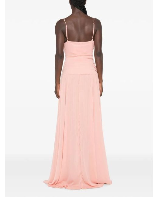 Arcina Ori Pink Robe Longue Delilah Asymétrique Froncée