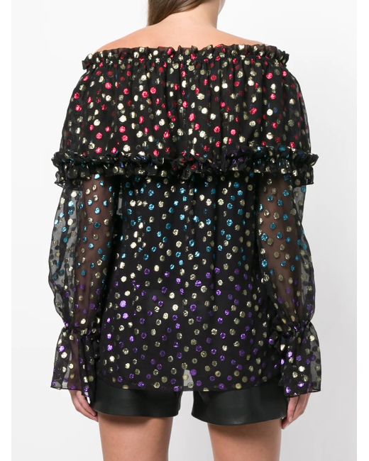 Saint Laurent Black Fil-Coupé Blouse