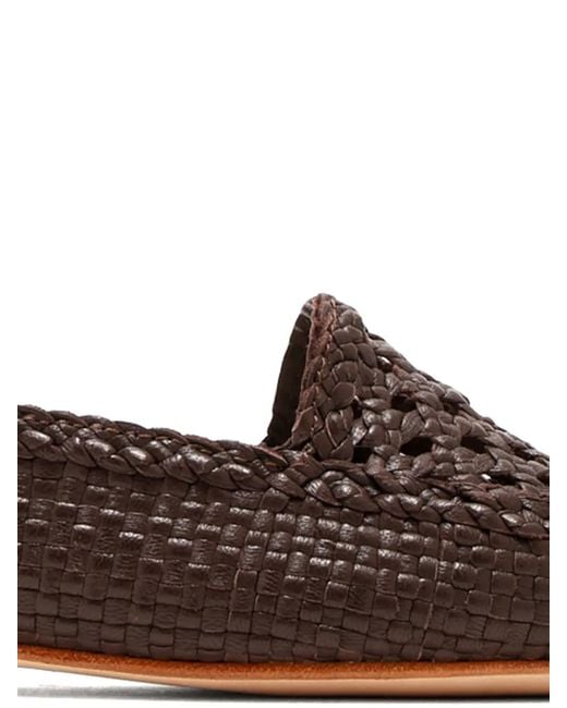 Dragon Diffusion Brown Woven Leather Loafers