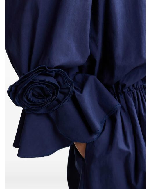 Essentiel Antwerp Blue Rosette-Embellished Mini Dress