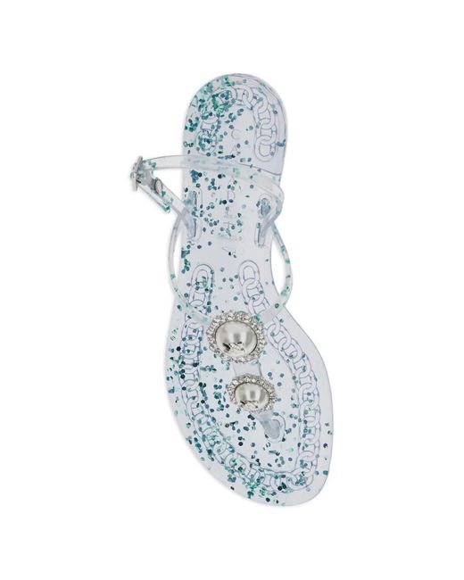 Casadei White Embellished-Buckle Sandals