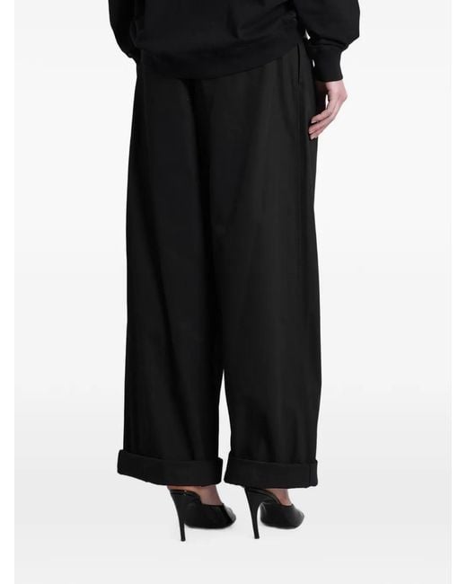 DARKPARK Black Wendy Contrast-Waistband Pleated Trousers