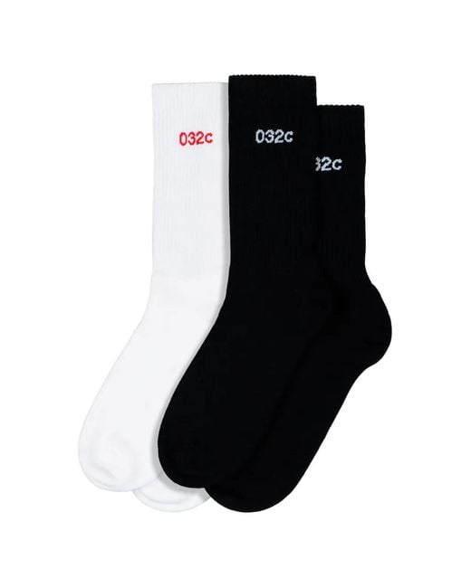 032c Black Lettering Two-Pack Socks Set (Set Of Two) for men