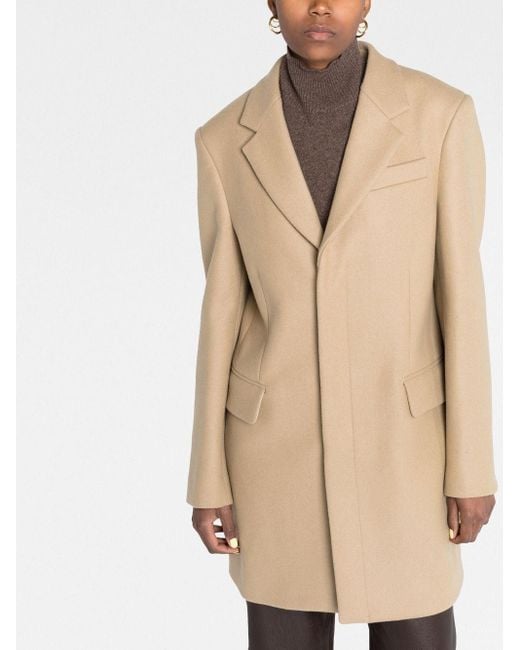 The Row Natural Single-breasted Wool Coat