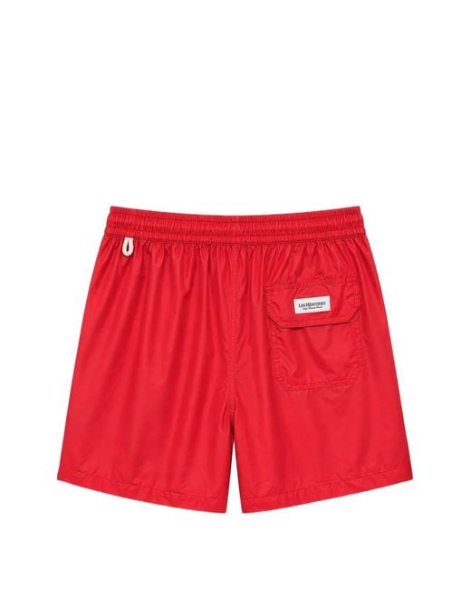 LES HÉRITIERS Red Drawstring-Waist Swim Shorts for men