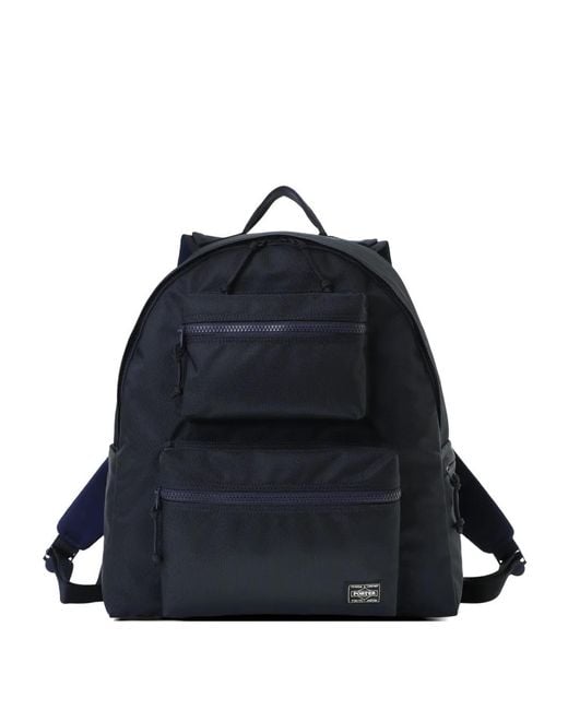 Porter-Yoshida and Co Blue Zip Pocket Backpack