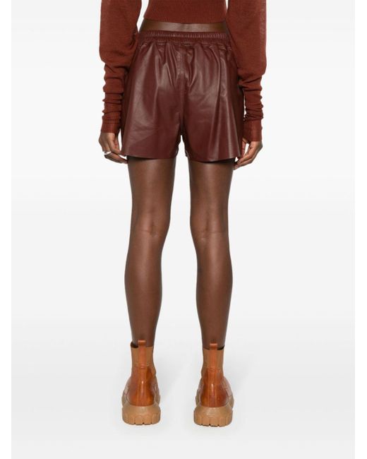 Rick Owens Brown Gabe Leather Shorts