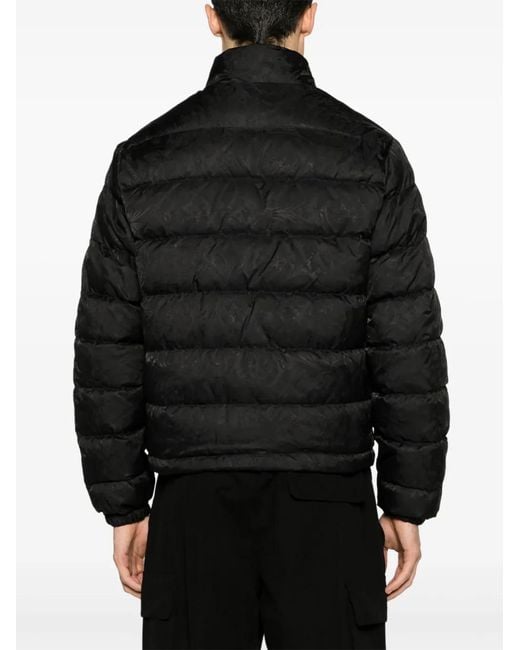 Versace Black Barocco-Print Quilted Jacket for men