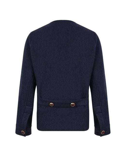 Fortela Blue Buttoned Patch-Pocket Jacket